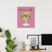 Poster Fancy A Cake Drôle Quirky Fraise Cheesecake (Bureau à domicile)