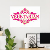 Poster Fancy in Rose - Vegetarin (Bureau à domicile)
