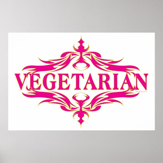 Poster Fancy in Rose - Vegetarin (Devant)