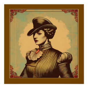 Poster Fancy Lady En Costume Période