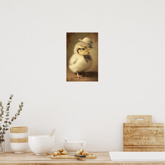 Poster Fancy Pâques Chick Téléchargeable Art (Cuisine)