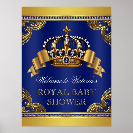 Poster Fancy Prince Baby shower Signes (Devant)