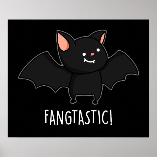 Poster Fangtastic Funny Halloween Noir chat chaton pistol (Devant)