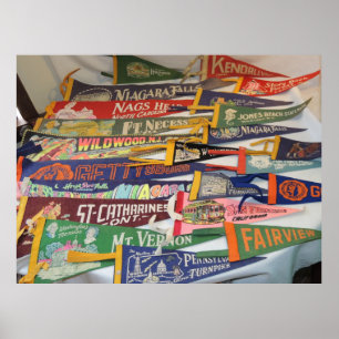 Poster Fanions vintages (Gettysburg, automnes de Niagra,