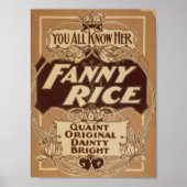 Poster Fanny Rice, 'Vierge Originale (Devant)
