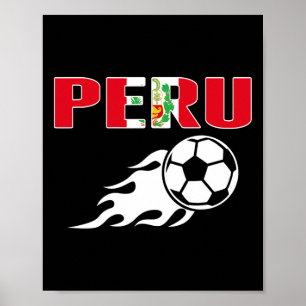Poster Fans de foot péruviens fiers maillot drapeau péruv
