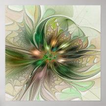 Fantaisie Abstraite Moderne Fleur Fractale Colorée