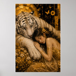 Poster Fantaisie artistique du gardien éternel du Tigre b