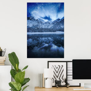 Poster Fantaisie au lac de montagne