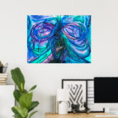 Poster Fantaisie Bleue Aquarelle (Bureau à domicile)