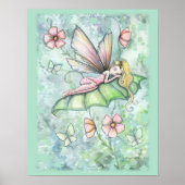 Poster fantaisie de fleurs blanches (Devant)