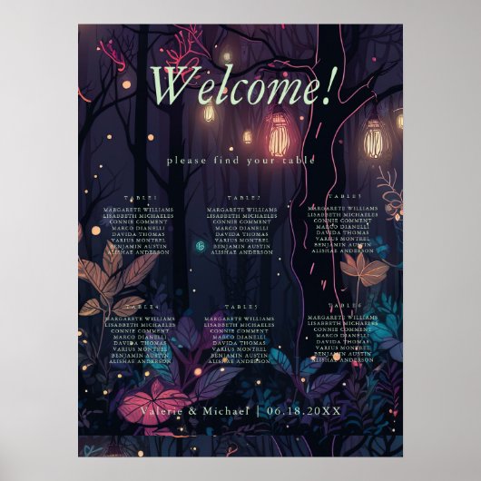 Poster Fantaisie de fleurs en spray Art 6 - Plan de table (Devant)