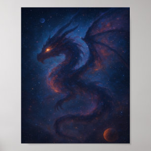 Poster Fantaisie de la nébuleuse du dragon galactique