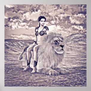 Poster Fantaisie de la Reine Lion