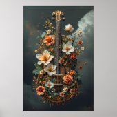 Poster Fantaisie de violoncelle floral enchanté (Devant)
