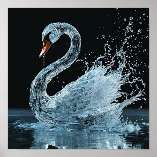 Poster 💧 Fantaisie Eau Cygne Élégance Fluide Mystique Rê (Devant)