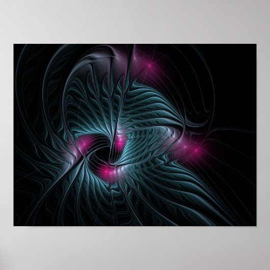 Poster Fantaisie fractale colorée abstraite (Devant)