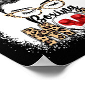 Poster Fantaisie Gants de boxe Messy Bun Boxing Maman (Coin)