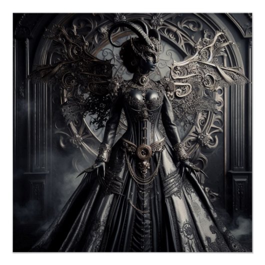 Poster Fantaisie Steampunk Ténèbres Démon Mode (Devant)