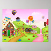 Poster Fantastic Candy Land Paysage Arrière - plan (Devant)