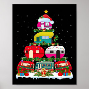 Poster Fantastique Éclairage de Noël Père Noël Camping Rv