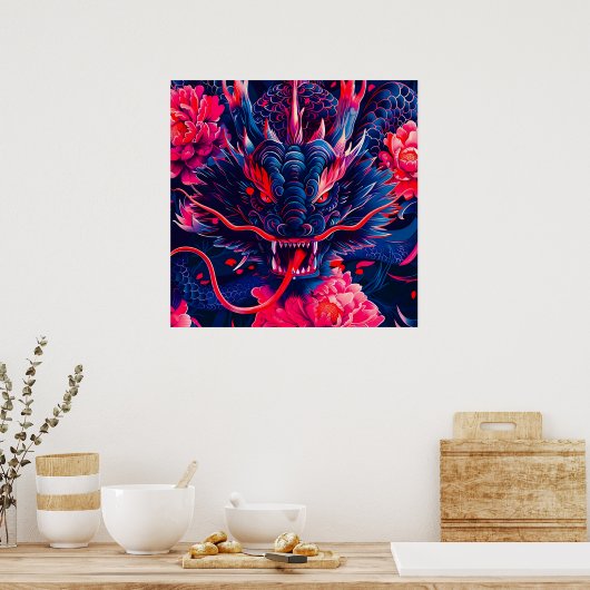 Poster Fantastique Fleur Fury Dragon (Cuisine)