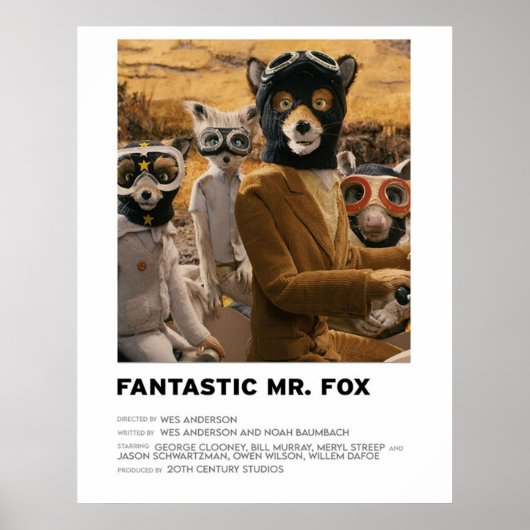 Poster Fantastique M. Fox Minimaliste (Devant)