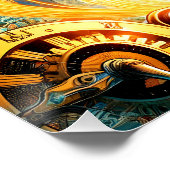 Poster Fantastique Mignon Magicien Steampunk du Temps (Coin)
