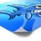 Poster Fantastique requin caricature (Coin)