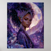 Poster  Fantasy Art African American Moon Elf Goddess (Devant)
