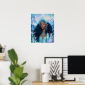 Poster Fantasy Art Black Girl Black Queen Elf Goddess (Bureau à domicile)