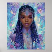 Poster Fantasy Art Black Girl Black Queen Goddess (Devant)