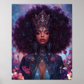 Poster Fantasy Art Black Girl Black Queen Goddess (Devant)