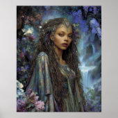 Poster Fantasy Art Black Girl Black Queen Goddess (Devant)