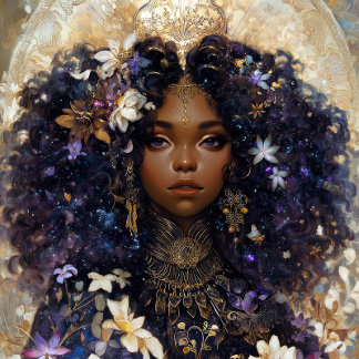 Poster Fantasy Art Black Girl Black Queen Goddess