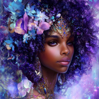Poster Fantasy Art Black Girl Black Queen Goddess