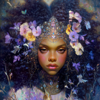Poster Fantasy Art Black Girl Black Queen Goddess