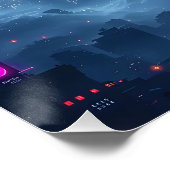 Poster Fantasy Cute Blue Dragon City (Coin)