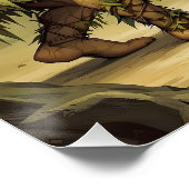 Poster Fantasy Cute Neandertals Playing Tennis (Coin)