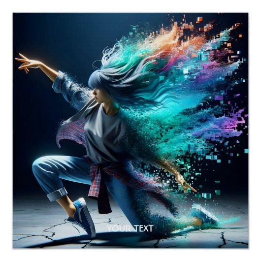 Poster Fantasy Cute Young Dancing Girl (Devant)