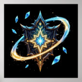 Poster Fantasy Emblem with Floating Blades – Magical Ener (Devant)
