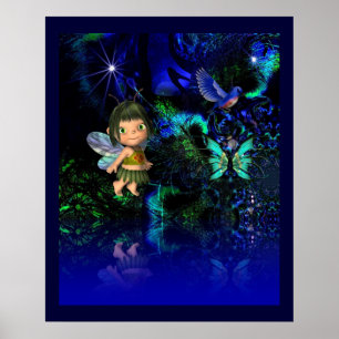 Poster Fantasy Kunst Ster Engel Meisje