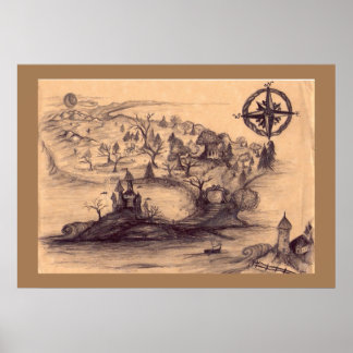 Poster Fantasy Land Map