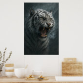 Poster Fantasy White Tiger – Mystic Aura Series (Cuisine)
