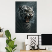 Poster Fantasy White Tiger – Mystic Aura Series (Bureau à domicile)