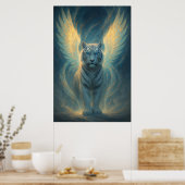 Poster Fantasy White Tiger – Mystic Aura Series (Cuisine)