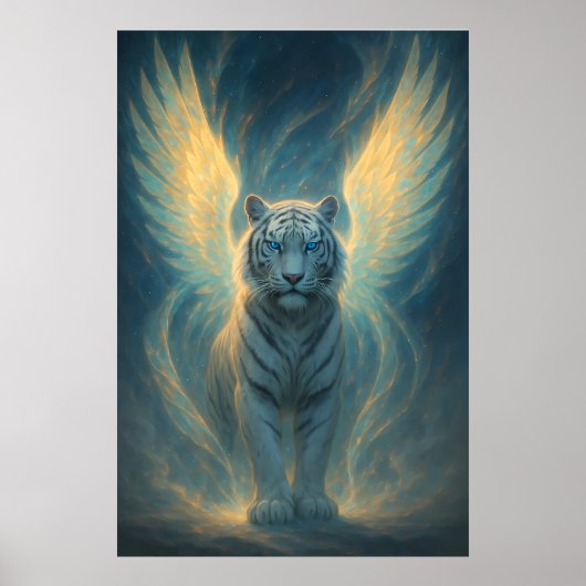 Poster Fantasy White Tiger – Mystic Aura Series (Devant)