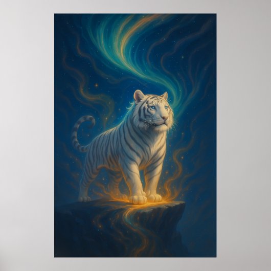 Poster Fantasy White Tiger – Mystic Aura Series | ManJian (Devant)