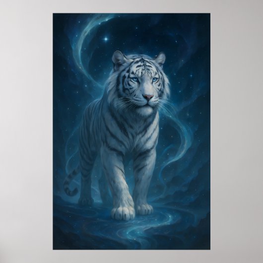 Poster Fantasy White Tiger – Mystic Aura Series | ManJian (Devant)