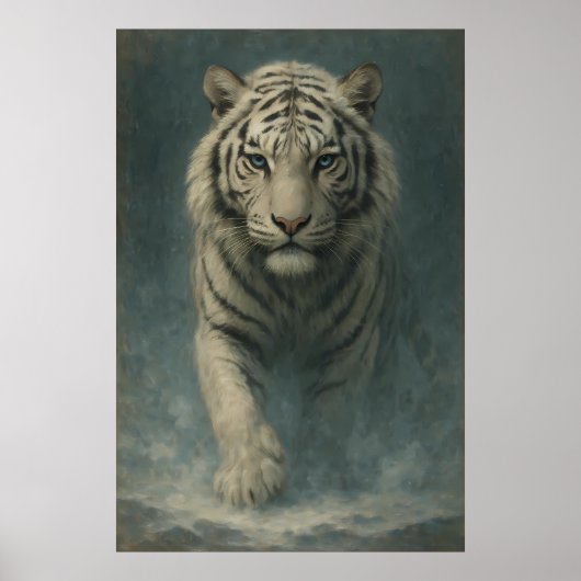 Poster Fantasy White Tiger – Mystic Aura Series | ManJian (Devant)